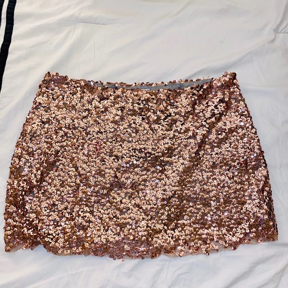 Rose Gold Love Sadie Sequin Mini Skirt